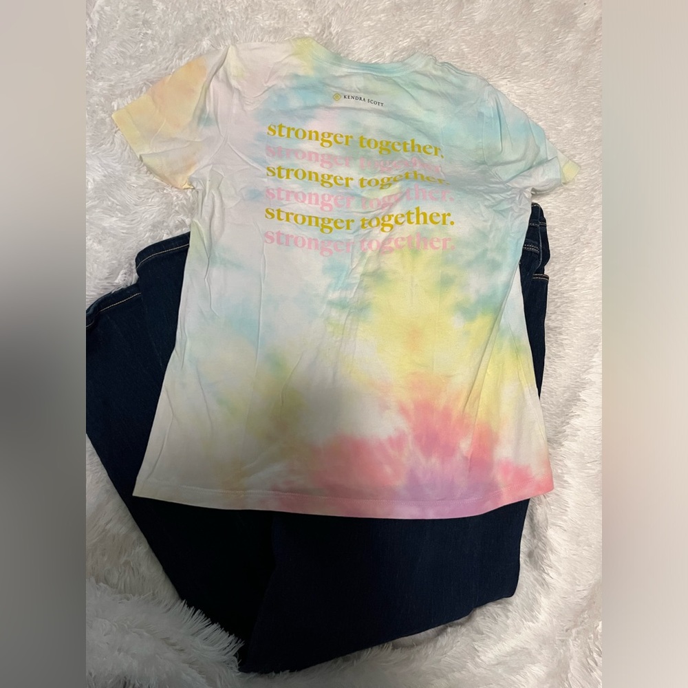 Kendra Scott pandemic Stronger Together tie dye shirt